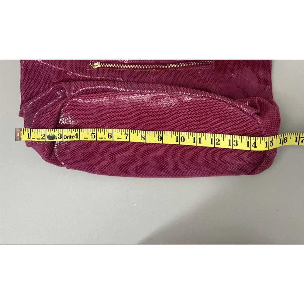 Maxine Couture Pink Purple Snakeskin Print Hobo Shoulder Bag Y2K Slouchy Tassel